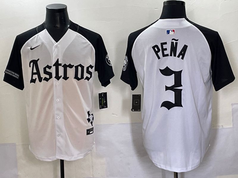 Men 2025 Houston Astros #3 Pena white black Five generations Joint Name Nike MLB Jersey style 11->houston astros->MLB Jersey